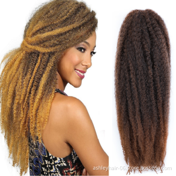 18 Inch 60g 100% Kanekalon ombre colors cuban kinky twist extension afro hair crotchet marley afro kinky braids